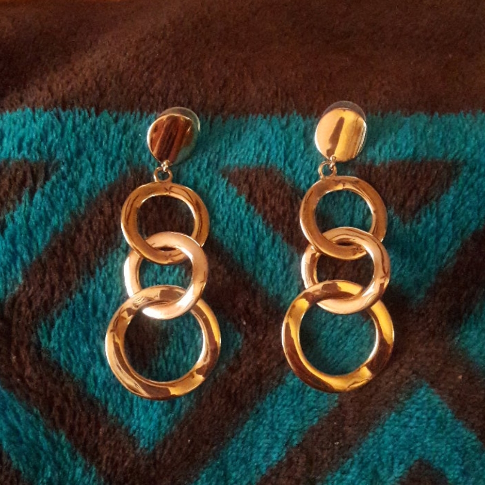 💖pink goldclad earrings